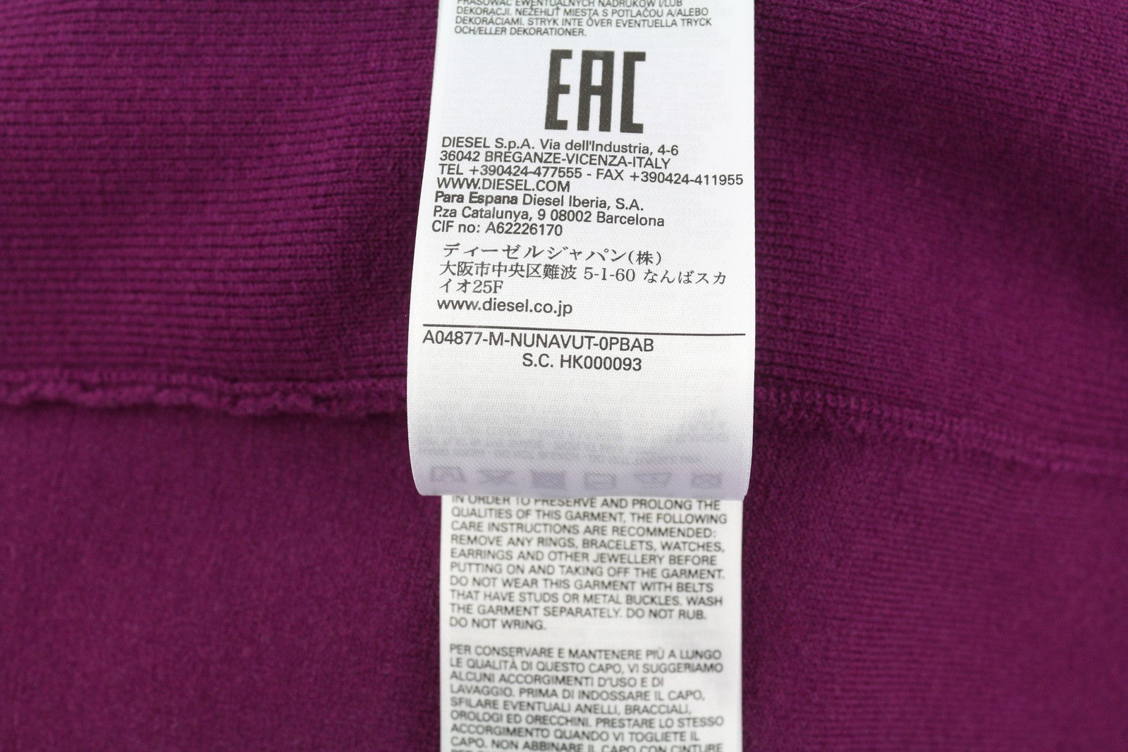 DIESEL M-Nunavut Women Dress XS Purple Wool Blend Knitted High Neck RRP€295