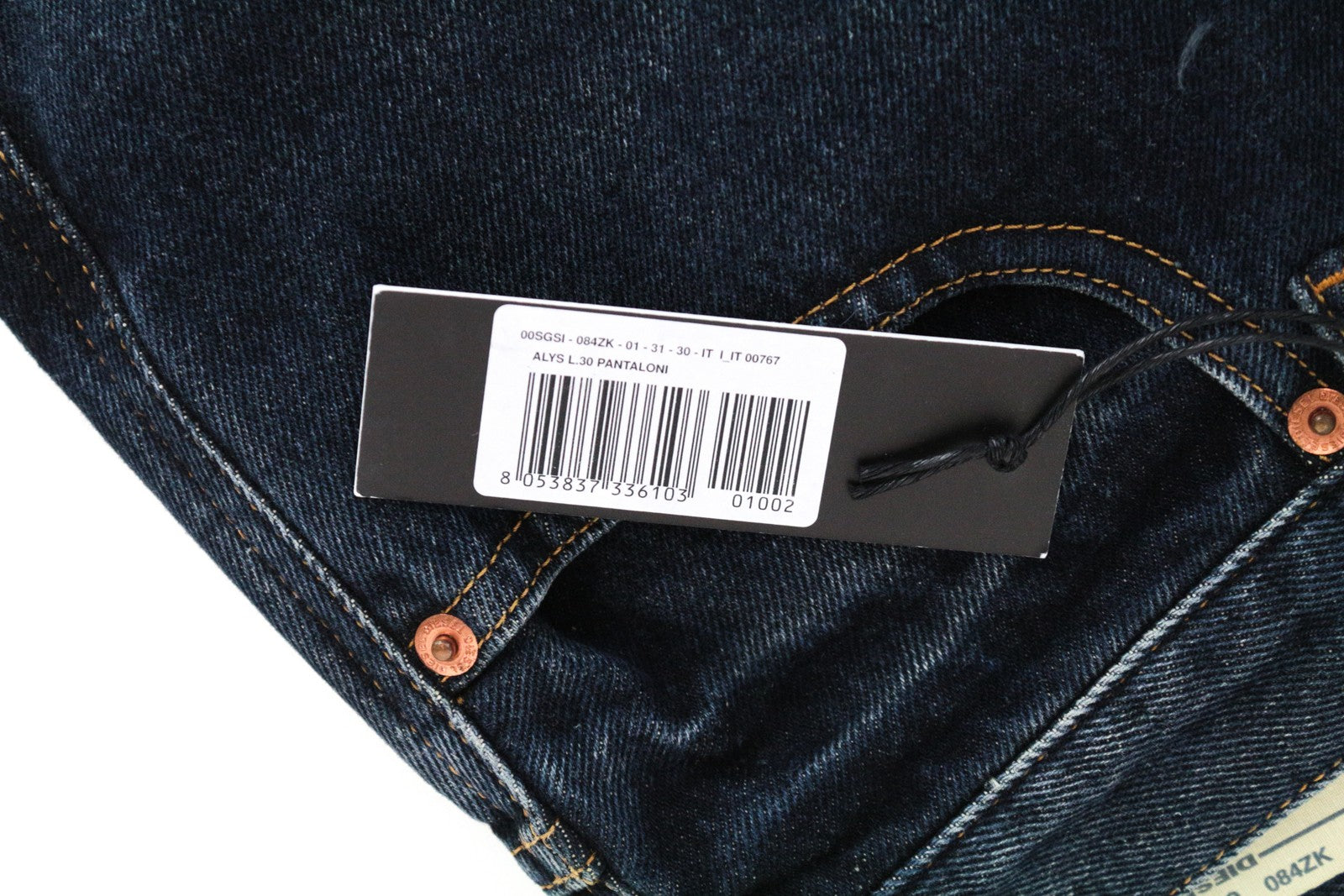 DIESEL Alys 084ZK Women's W31 L30 Jeans Dark Blue Straight Cotton Denim