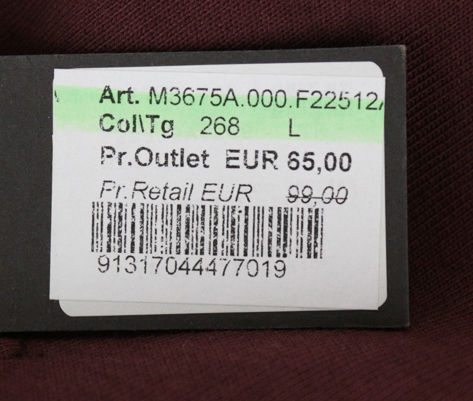 REPLAY Men's Burgundy Cotton Sweatshirt L Pullover Long Sleeved Style