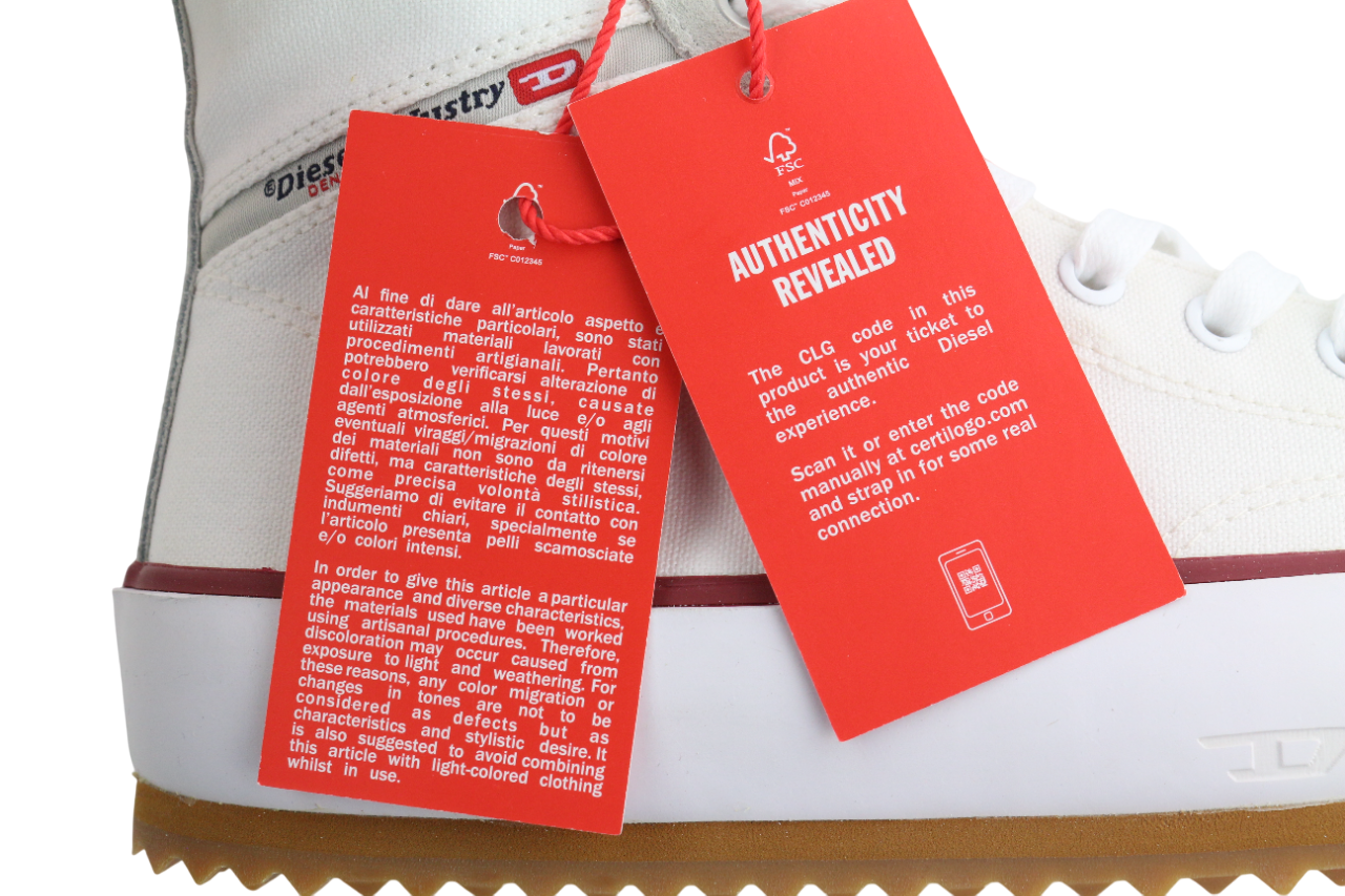 DIESEL S-Principia Mid Mens Sneakers EU42 White Lace Up Trainers RRP€185