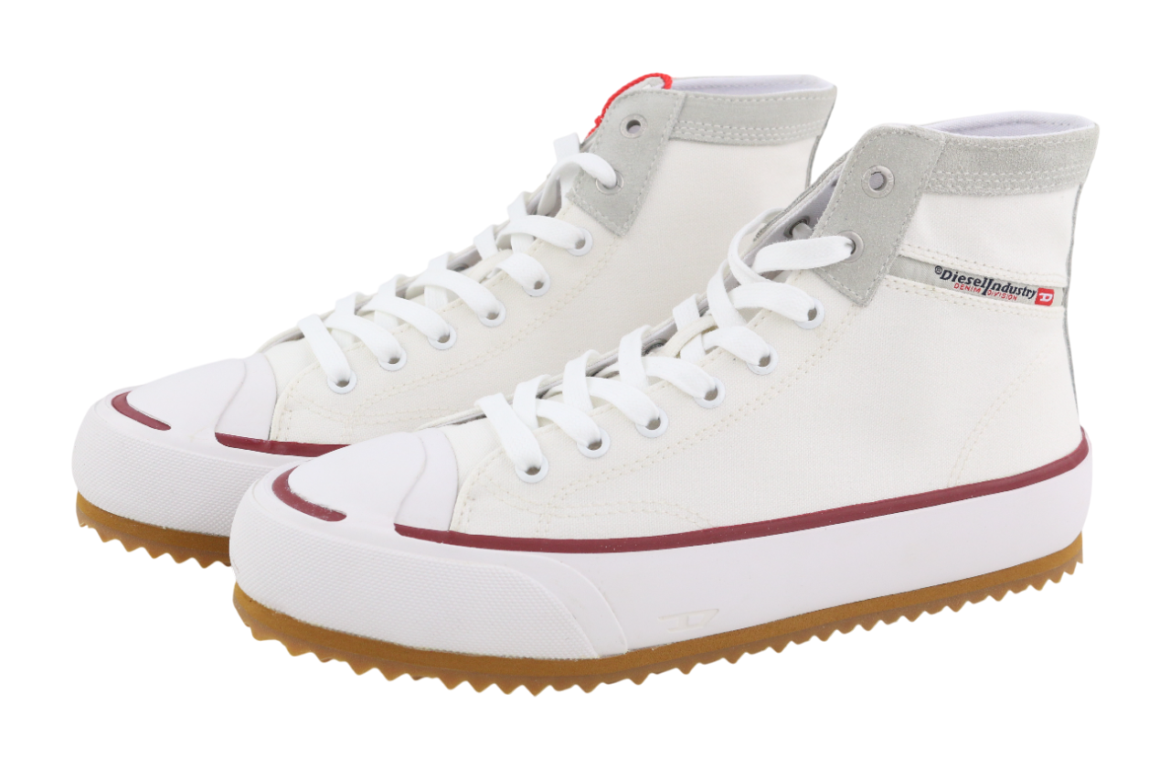 DIESEL S-Principia Mid Mens Sneakers EU42 White Lace Up Trainers RRP€185