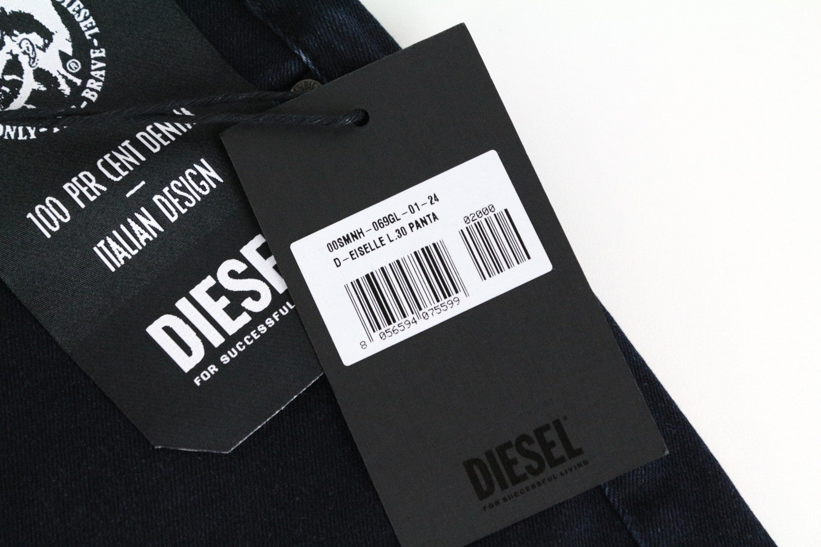 DIESEL D-Eiselle 069GL Women's W24/L30 Jeans Blue Straight Fit Stretch Denim