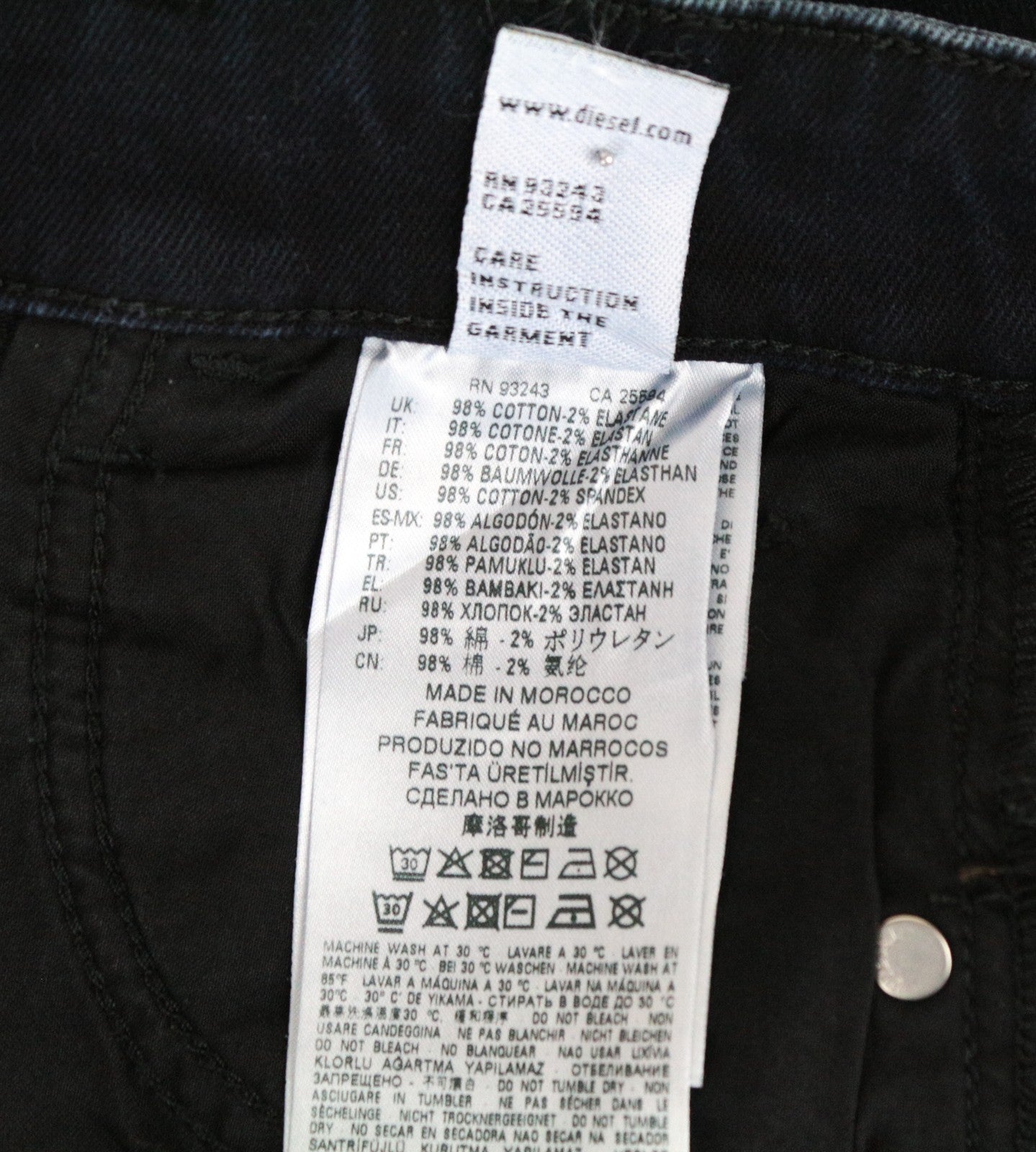 DIESEL D-Eiselle 069GL Women's W24/L30 Jeans Blue Straight Fit Stretch Denim