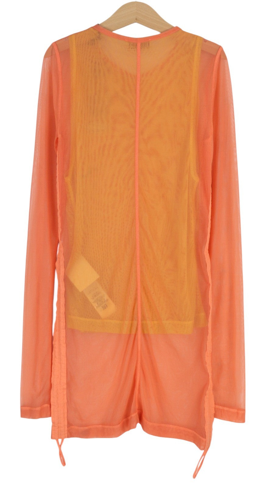 DIESEL T-Jurly Women T-Shirt S Orange Long Sleeve Mesh Drawstring Thin RRP€220