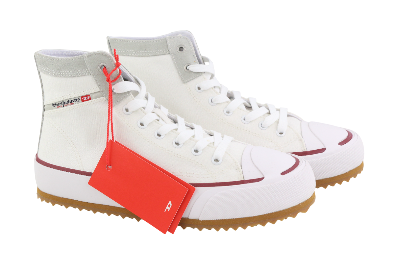 DIESEL S-Principia Mid Mens Sneakers EU43 White High Top Trainers RRP€185