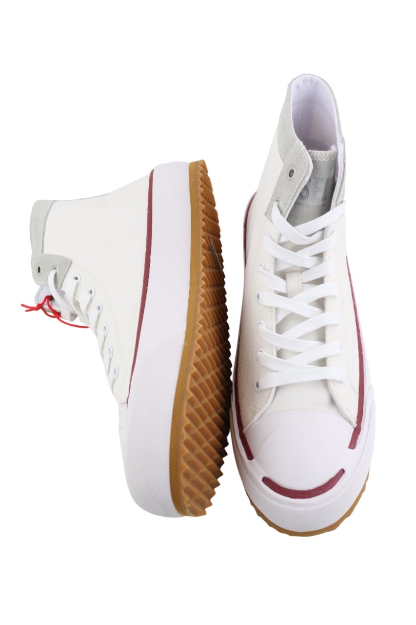 DIESEL S-Principia Mid Mens Sneakers EU43 White High Top Trainers RRP€185