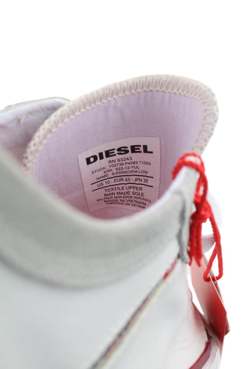 DIESEL S-Principia Low Mens Sneakers EU43 White Low Top Trainers RRP185