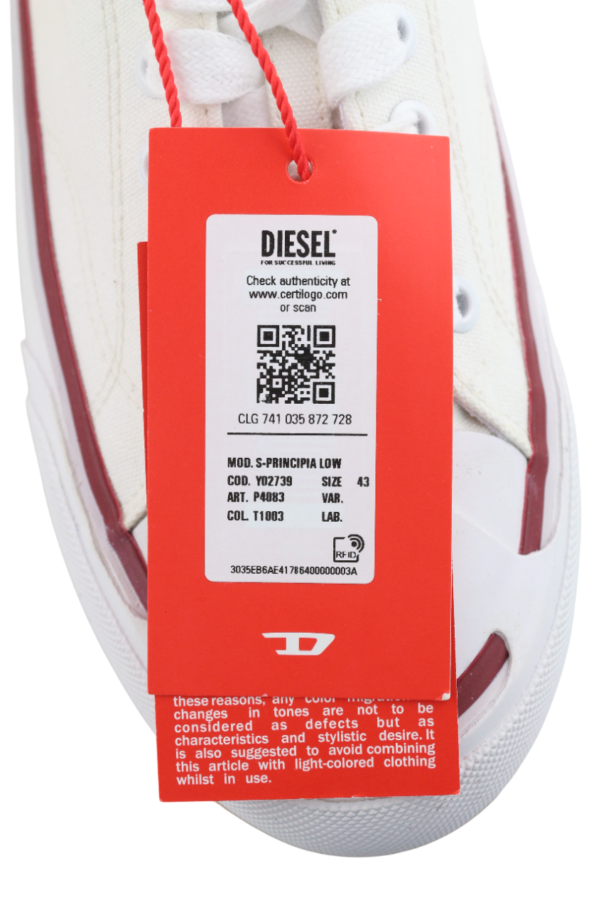 DIESEL S-Principia Low Mens Sneakers EU43 White Low Top Trainers RRP185