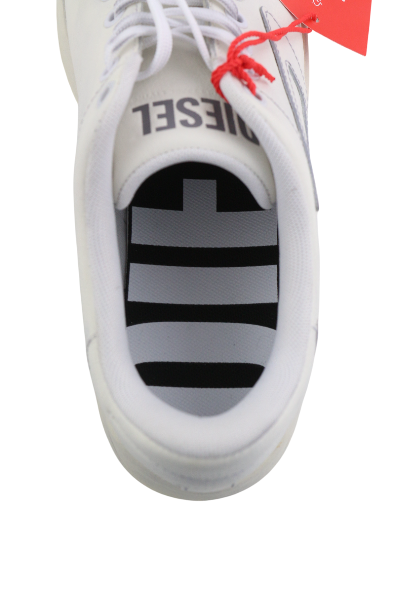 DIESEL S-Athene Low Mens Sneakers EU41 White Leather Lace Up RRP€160 Trainers