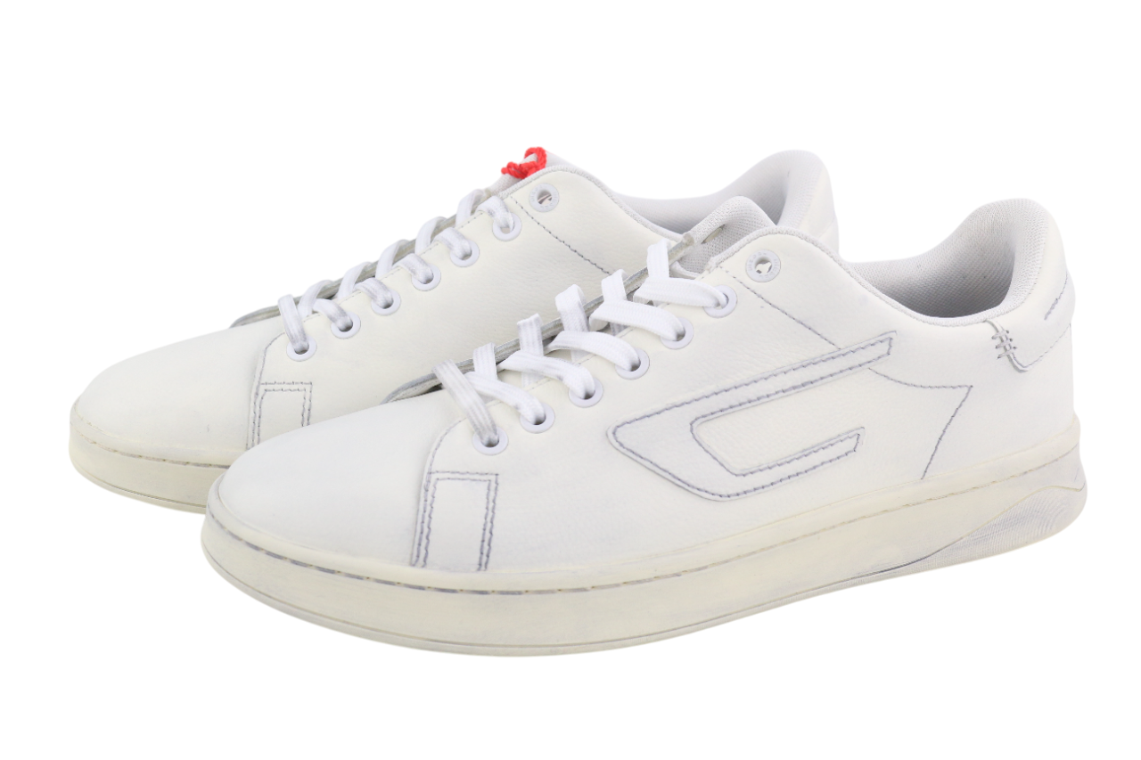 DIESEL S-Athene Low Mens Sneakers EU41 White Leather Lace Up RRP€160 Trainers