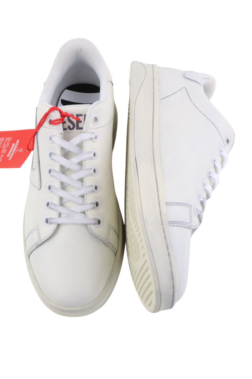 DIESEL S-Athene Low Mens Sneakers EU41 White Leather Lace Up RRP€160 Trainers