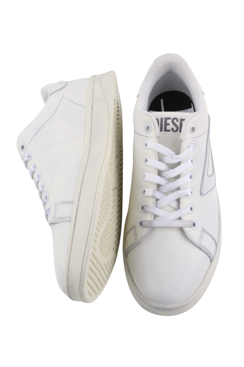 DIESEL S-Athene Low Mens Sneakers EU41 White Leather Lace Up RRP€160 Trainers