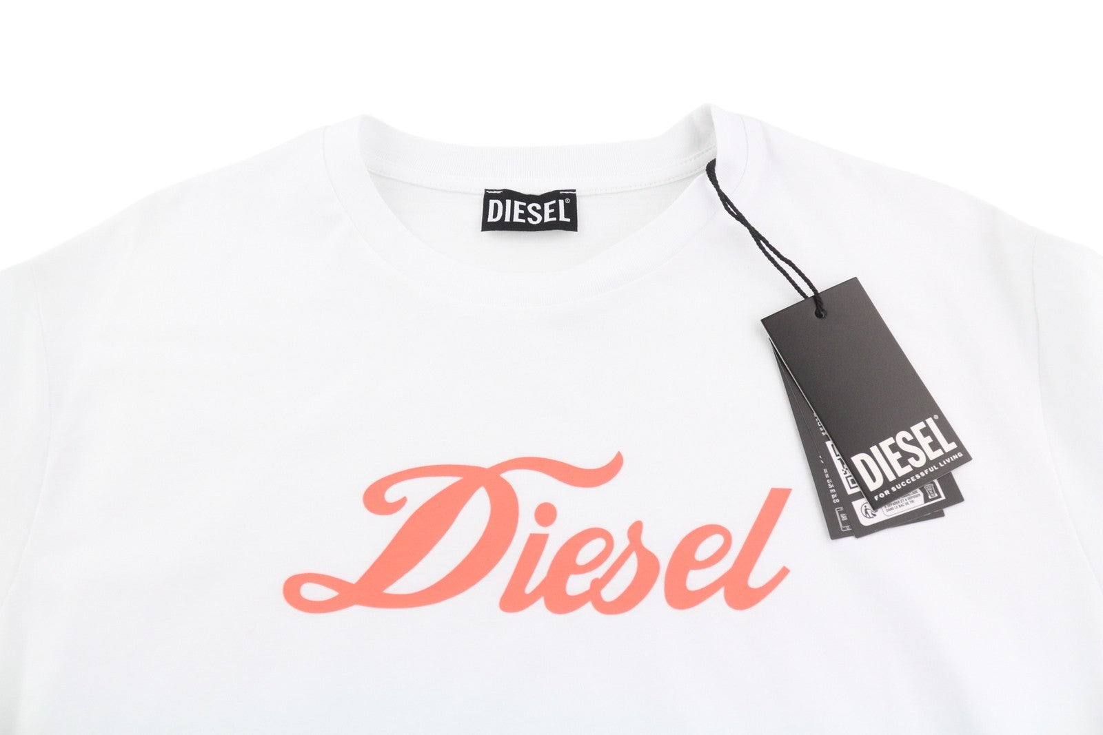 DIESEL D-Egor-New-Ita Women Dress M White Short Sleeve Tricot Casual Logo