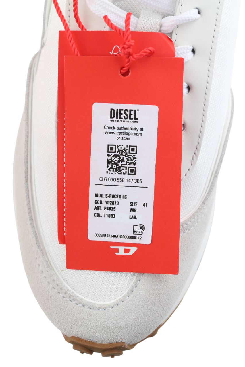 DIESEL S-Racer-Lc Mens Sneakers EU41 Suede Leather Details Trainers RRP€195