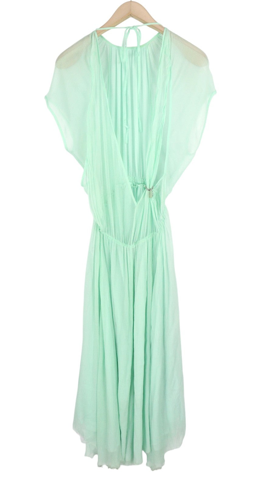 DIESEL D-Tangi Women Dress S Green Asymmetrical Ruched Detailing RRP€399 Midi