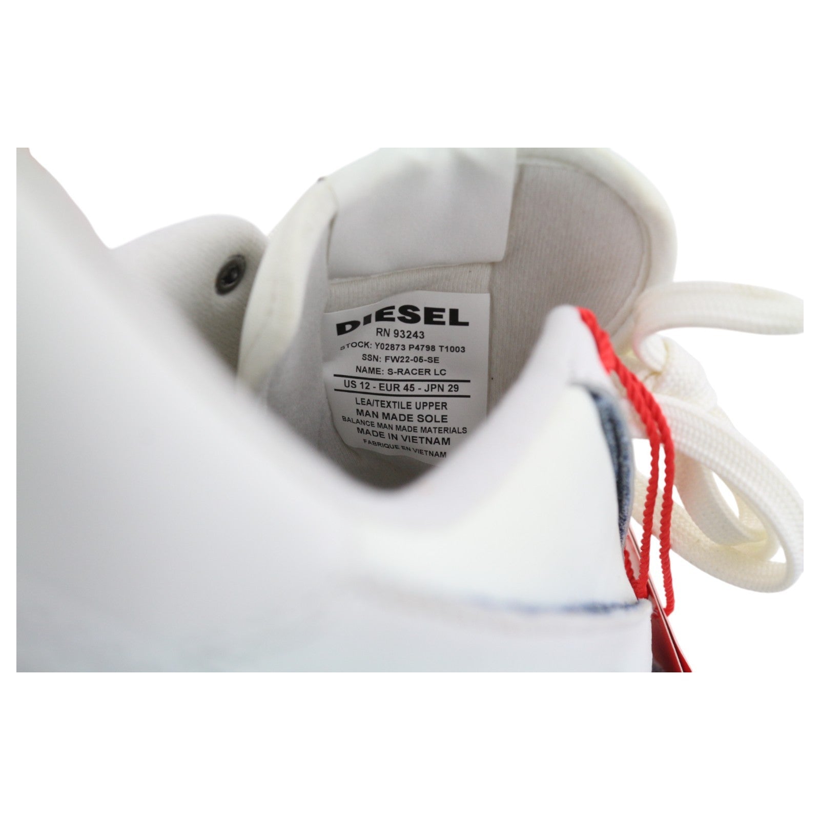 DIESEL S-Racer LC Men Sneakers EU45 White Suede Leather RRP€195 Trainers