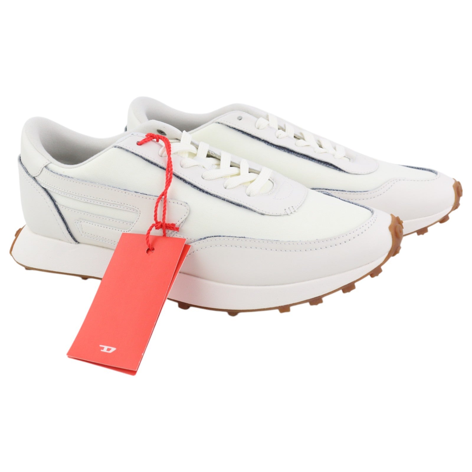 DIESEL S-Racer LC Men Sneakers EU45 White Suede Leather RRP€195 Trainers