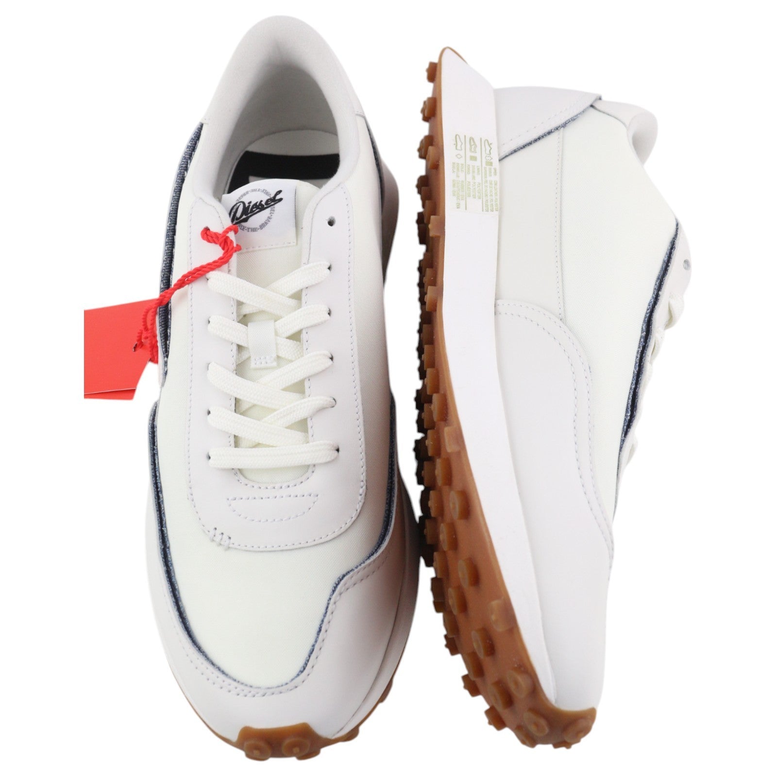 DIESEL S-Racer LC Men Sneakers EU45 White Suede Leather RRP€195 Trainers