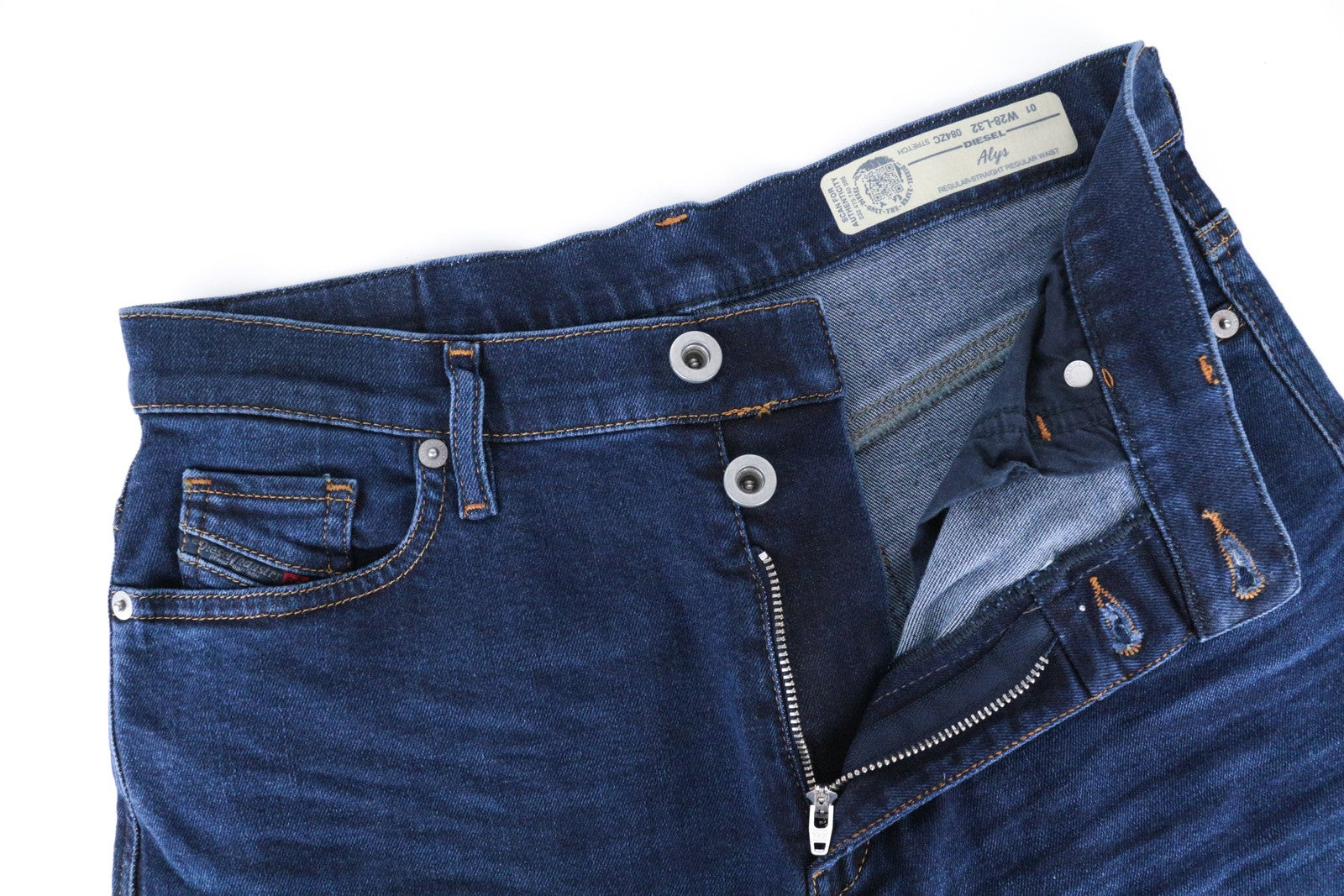 DIESEL Alys 084ZC Women's Jeans W28/L32 Blue Washed Cotton Stretch Straight