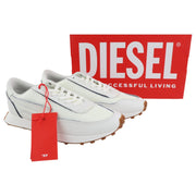 DIESEL S-Racer LC Mens Sneakers EU43 White Suede Low Top RRP€195 Trainers