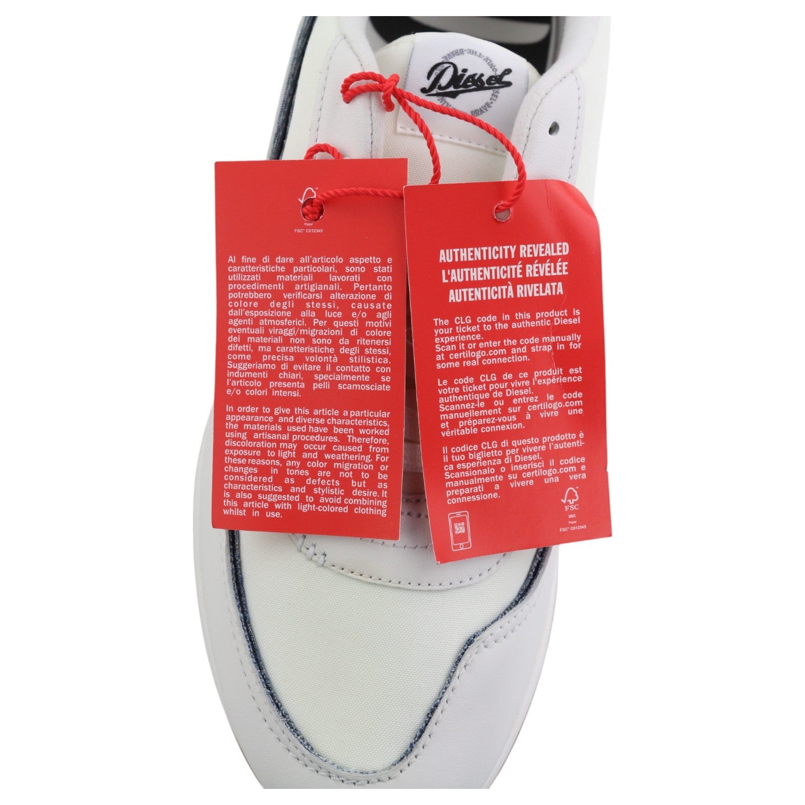 DIESEL S-Racer LC Mens Sneakers EU43 White Suede Low Top RRP€195 Trainers