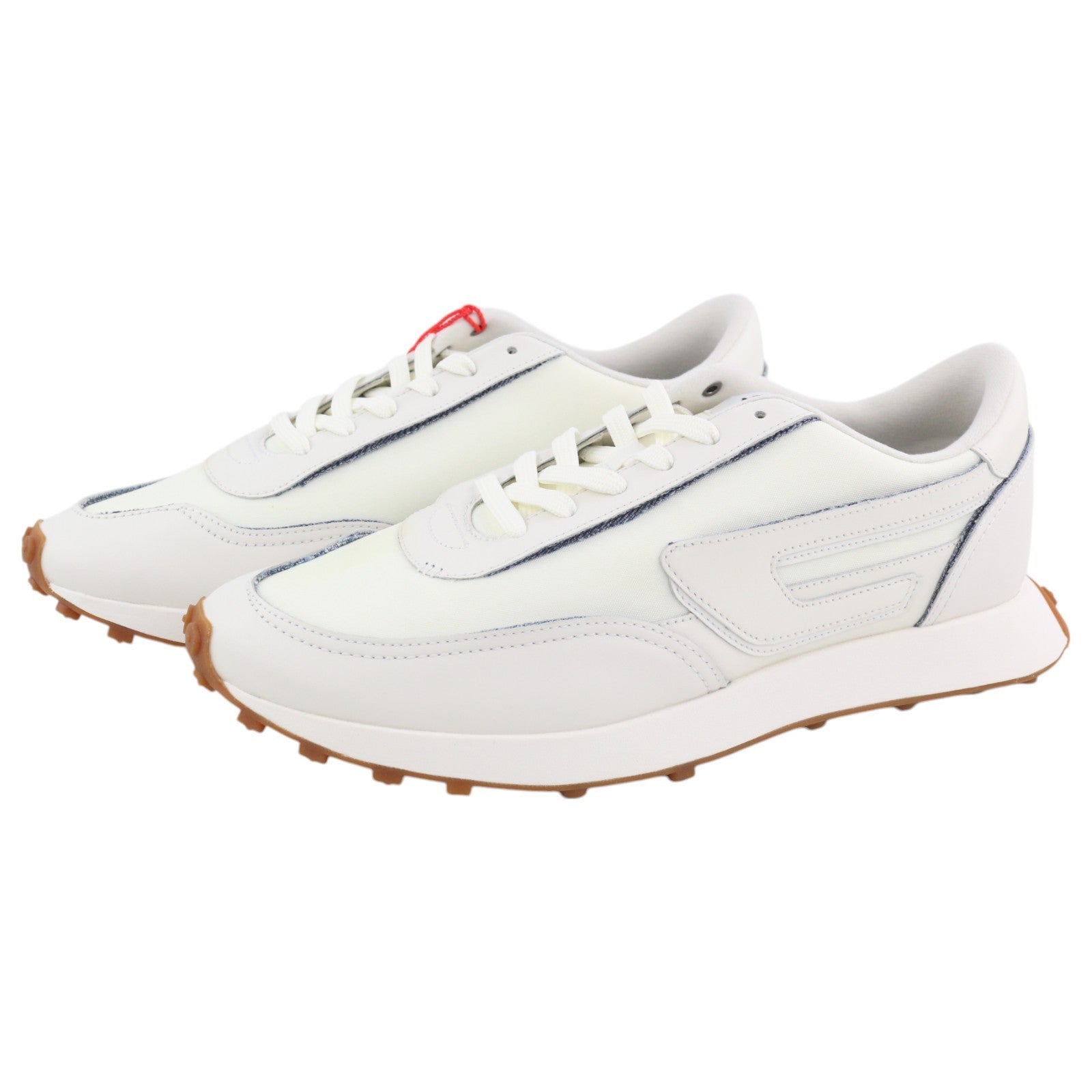 DIESEL S-Racer LC Mens Sneakers EU43 White Suede Low Top RRP€195 Trainers