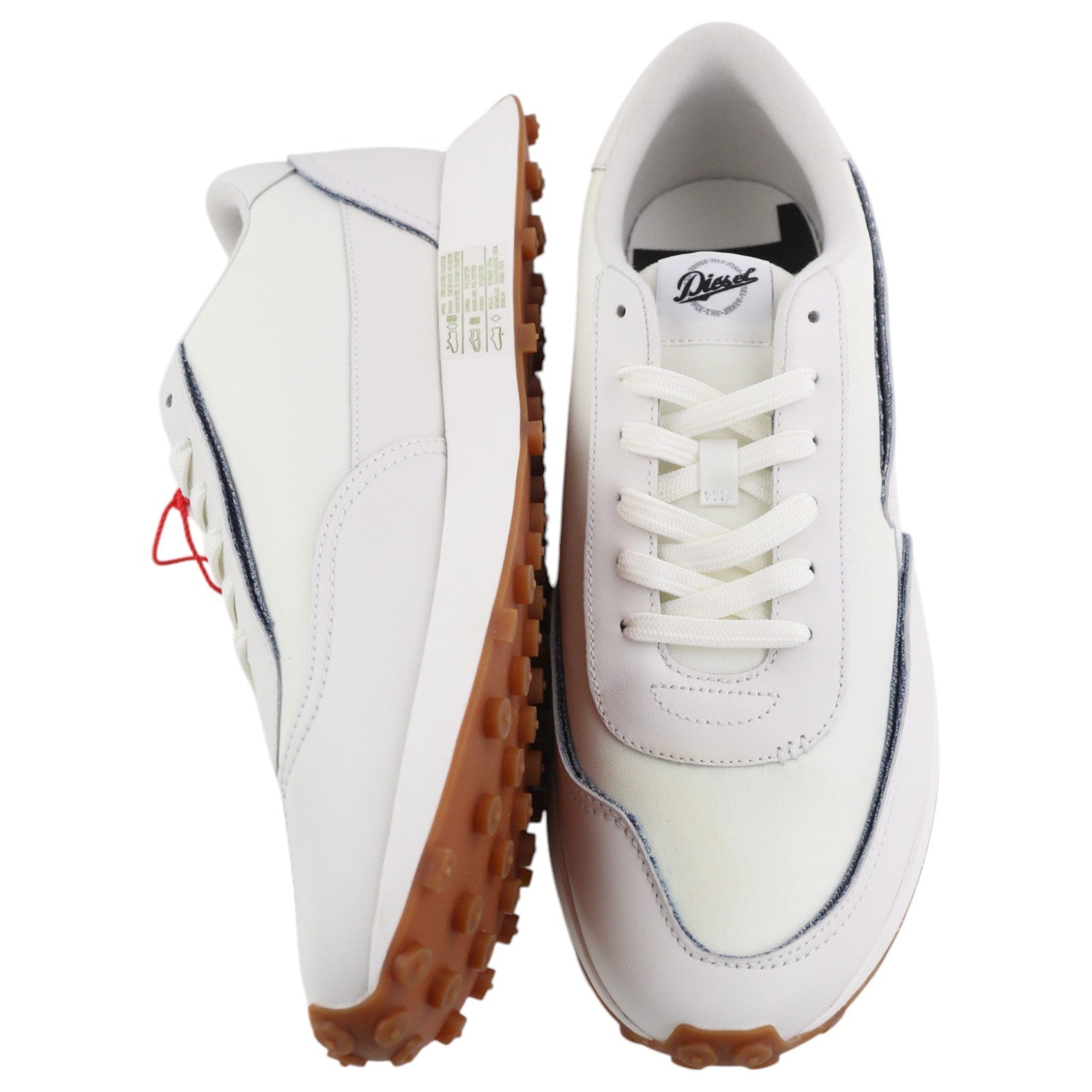 DIESEL S-Racer LC Mens Sneakers EU43 White Suede Low Top RRP€195 Trainers