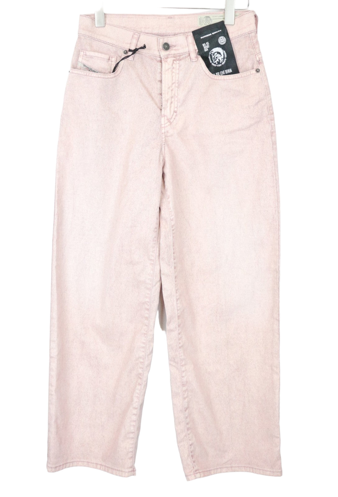 DIESEL Widee 0091T Women's W27 L30 Flared Pink Jeans Stretch Fit Straight