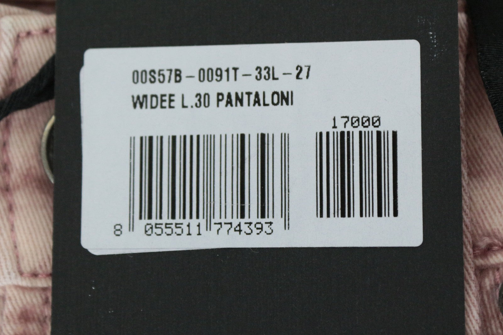 DIESEL Widee 0091T Women's W27 L30 Flared Pink Jeans Stretch Fit Straight