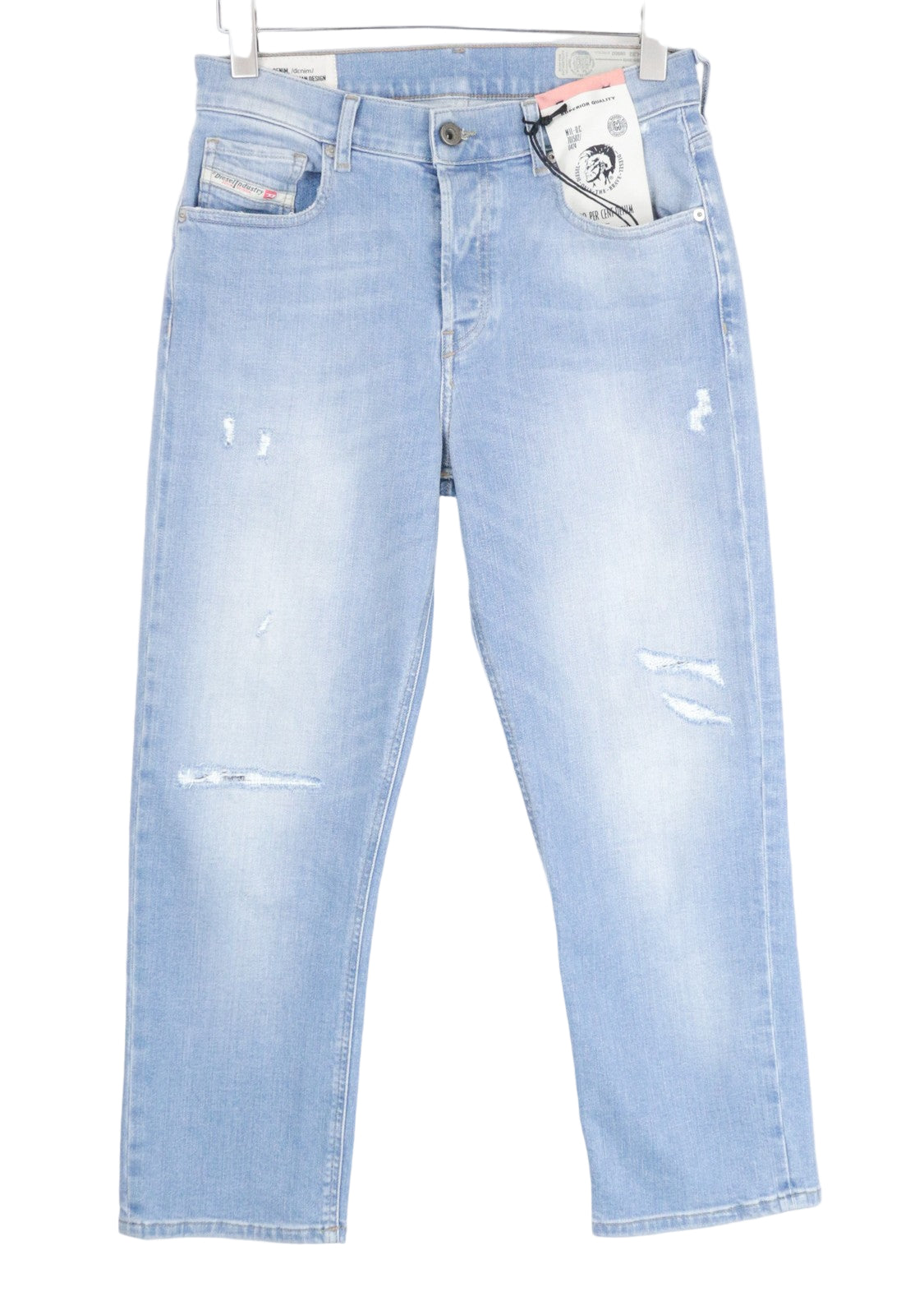 DIESEL Aryel 0890D Women's W27 L32 Light Blue Straight Jeans Distressed Fit