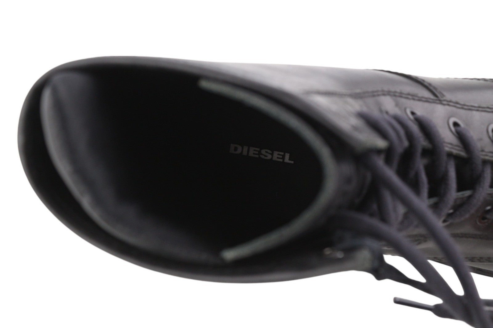 DIESEL D-Alabhama CB Mens Boots EU43 Black Leather Mid Top RRP€295 Almond Toe