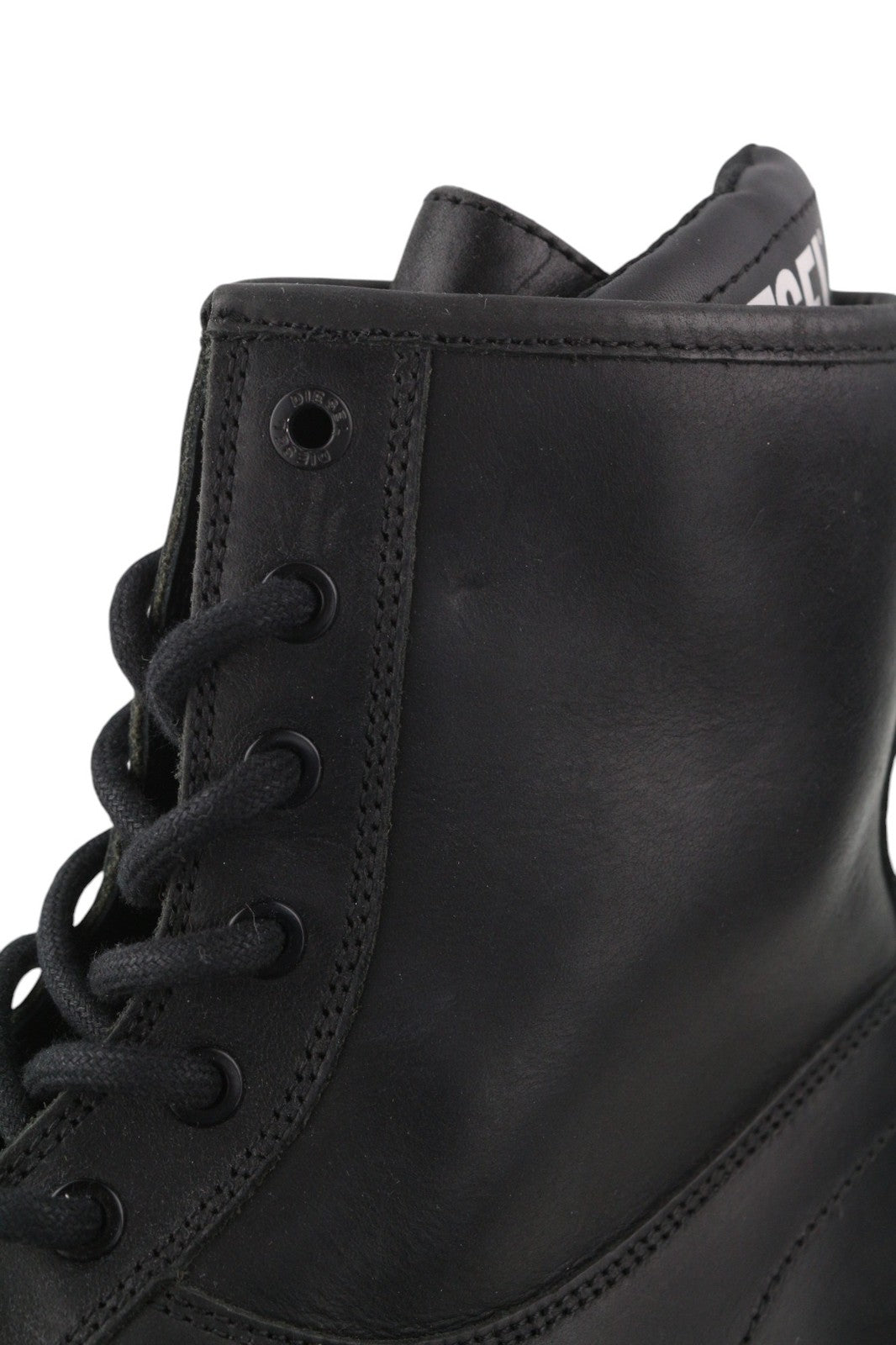 DIESEL D-Alabhama CB Mens Boots EU43 Black Leather Mid Top RRP€295 Almond Toe