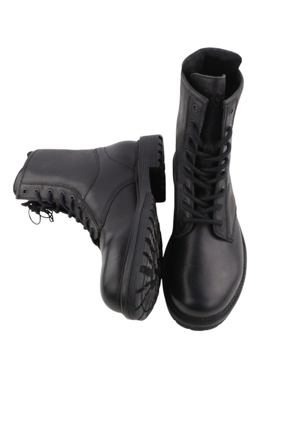 DIESEL D-Alabhama CB Mens Boots EU43 Black Leather Mid Top RRP€295 Almond Toe