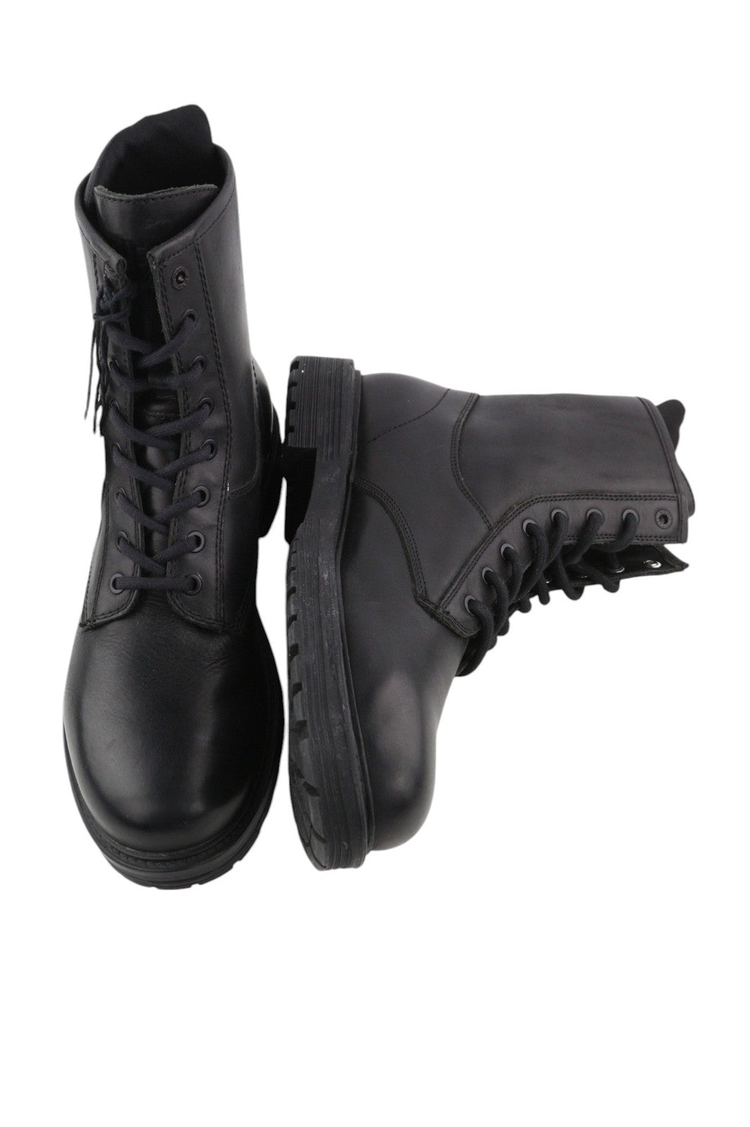 DIESEL D-Alabhama CB Mens Boots EU43 Black Leather Mid Top RRP€295 Almond Toe