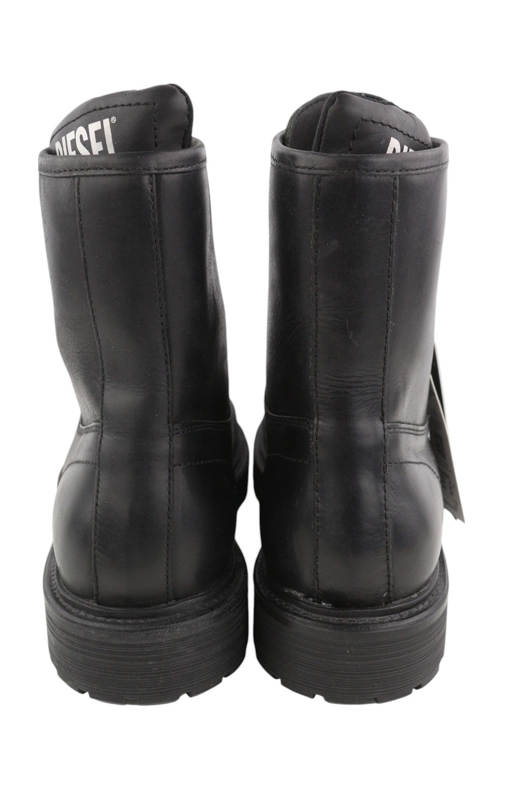 DIESEL D-Alabhama CB Mens Boots EU43 Black Leather Mid Top RRP€295 Almond Toe