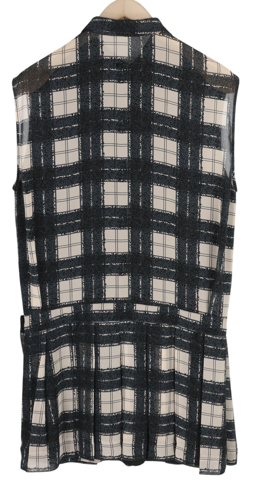 DIESEL D-Nedora Women Dress L Black Sleeveless Patterned Snap Buttons Logo Short