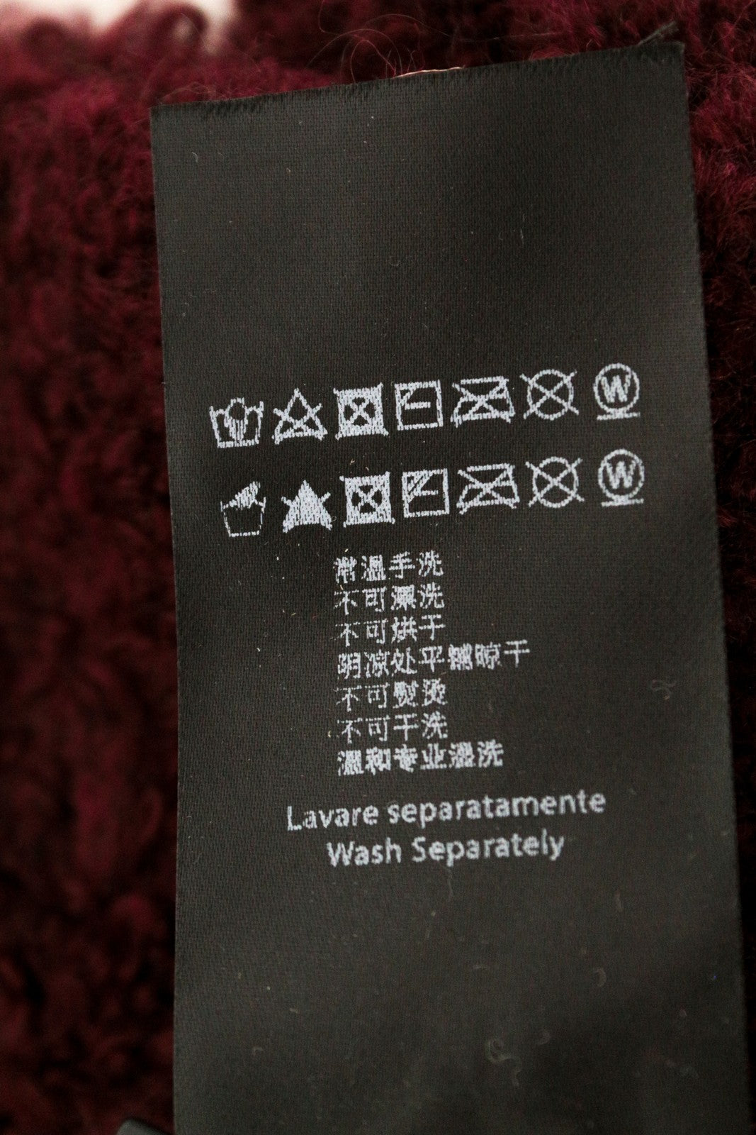 REPLAY Women's OS Scarf Burgundy Wool Blend Knitted Autumn Winter Unisex