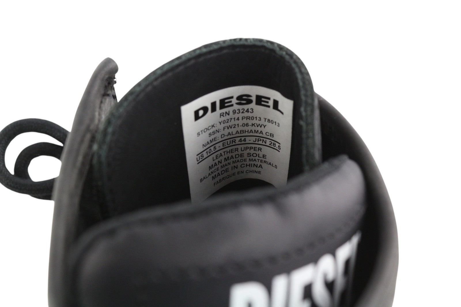 DIESEL D-Alabhama CB Mens Boots EU44 Black Leather Mid Top Laced RRP€295