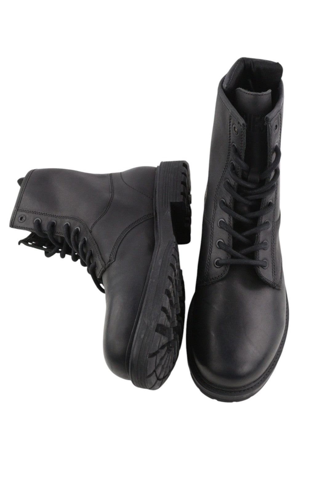 DIESEL D-Alabhama CB Mens Boots EU44 Black Leather Mid Top Laced RRP€295