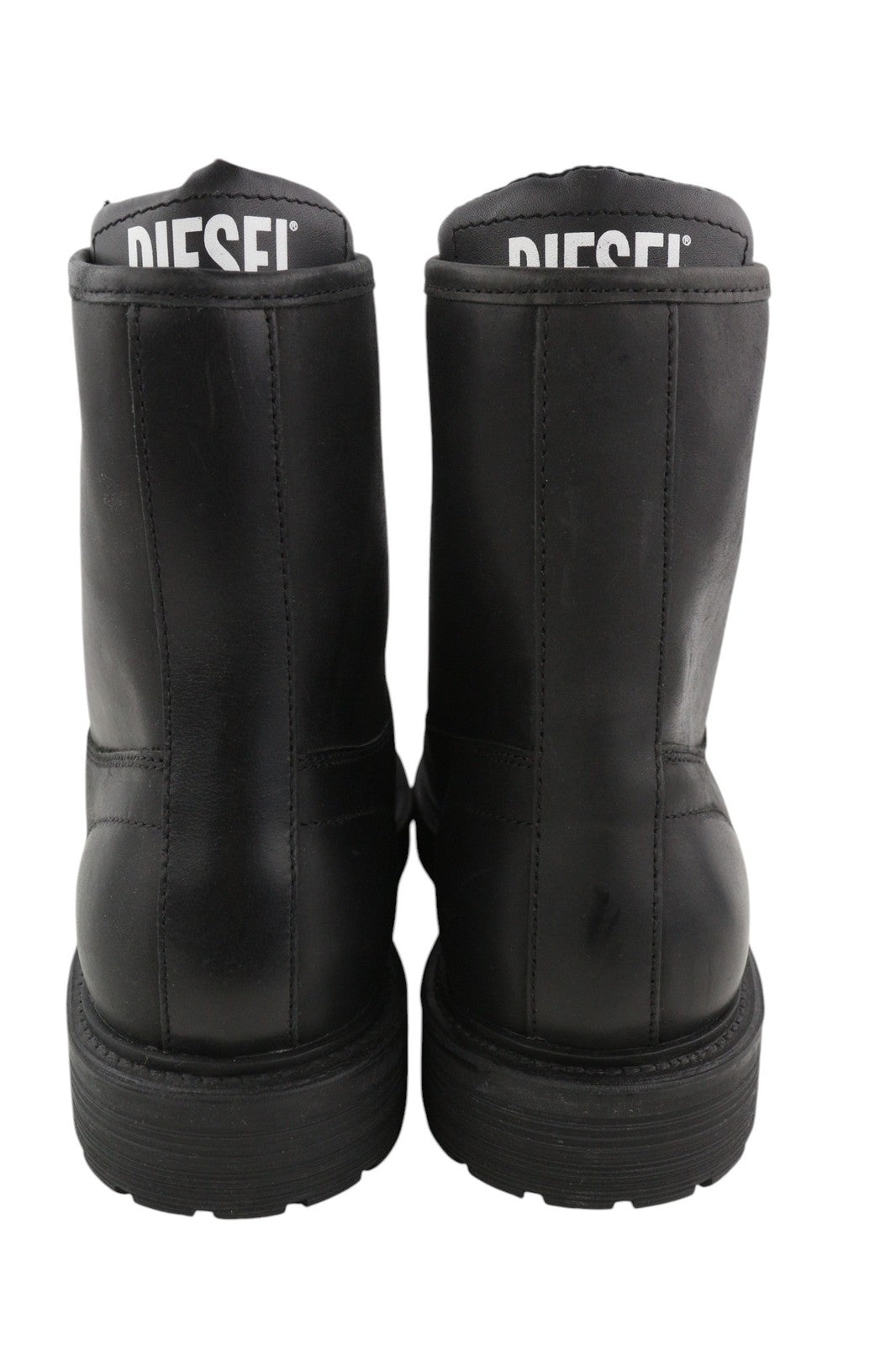 DIESEL D-Alabhama CB Mens Boots EU44 Black Leather Mid Top Laced RRP€295