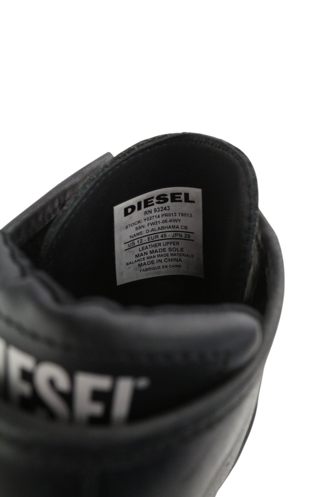 DIESEL D-Alabhama CB Mens Boots EU45 Black Leather Mid Top RRP295 Almond Toe