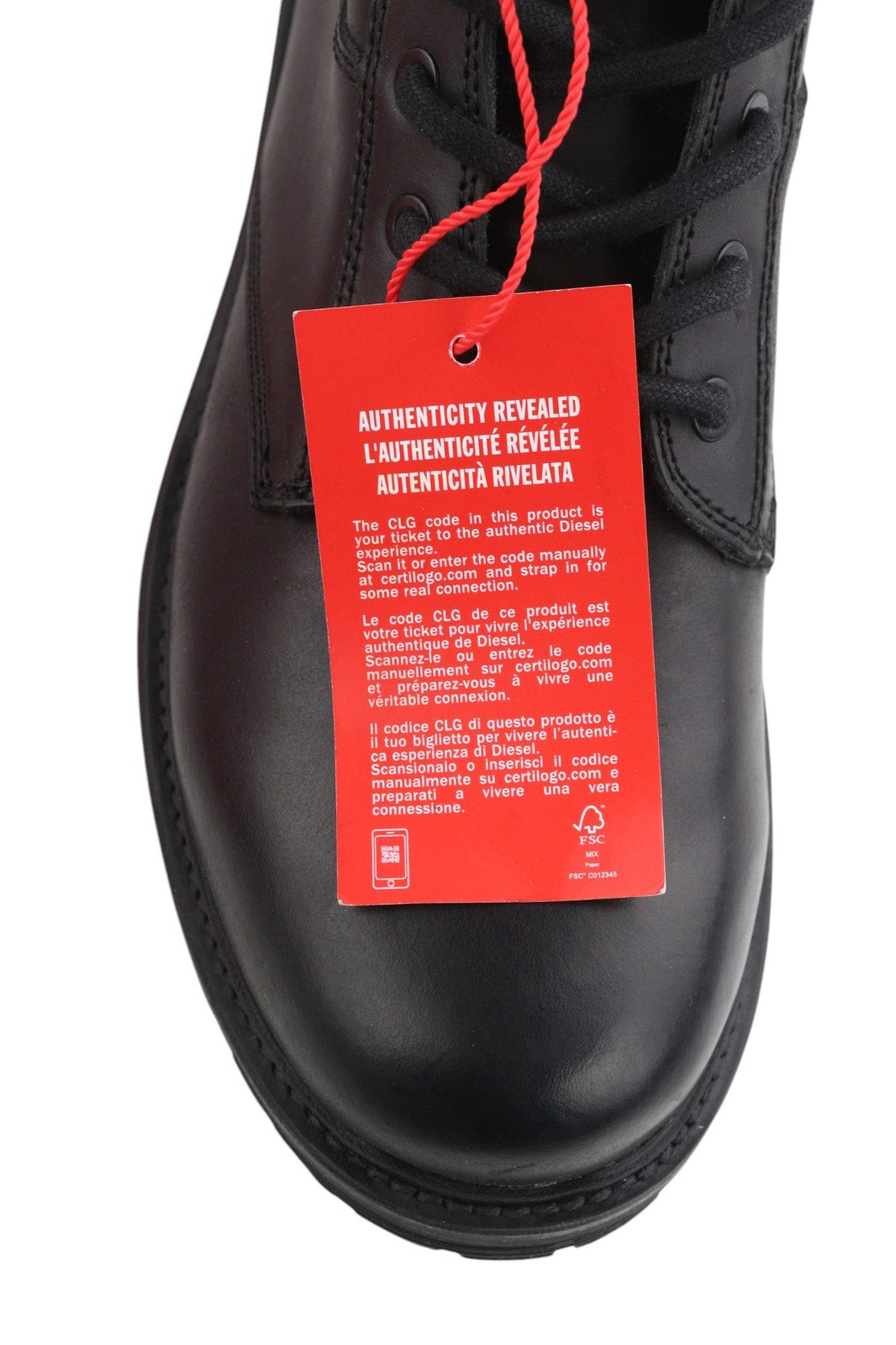 DIESEL D-Alabhama CB Mens Boots EU45 Black Leather Mid Top Laced RRP€295