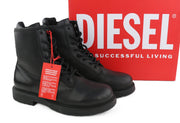 DIESEL D-Alabhama CB Mens Boots EU44 Dark Leather Mid Top RRP€295 Almond Toe