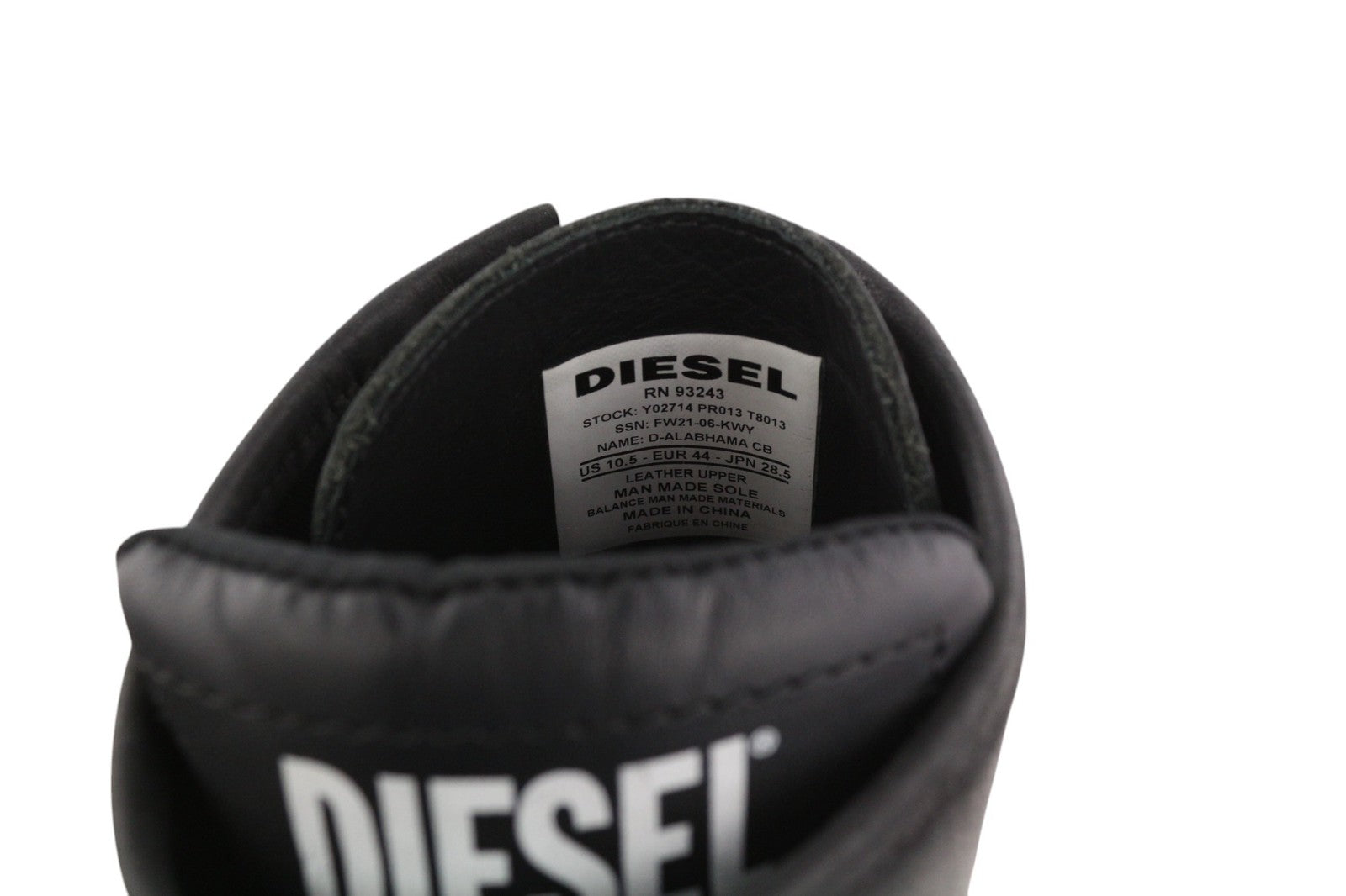 DIESEL D-Alabhama CB Mens Boots EU44 Dark Leather Mid Top RRP€295 Almond Toe
