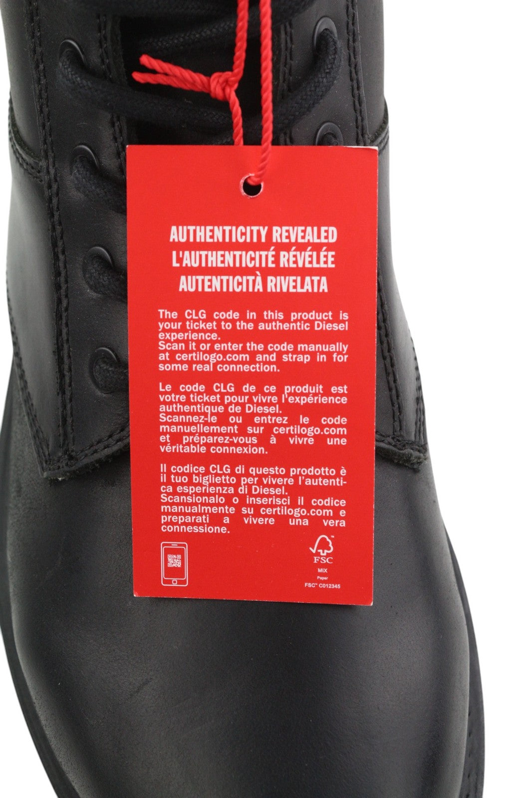 DIESEL D-Alabhama CB Mens Boots EU44 Dark Leather Mid Top RRP€295 Almond Toe