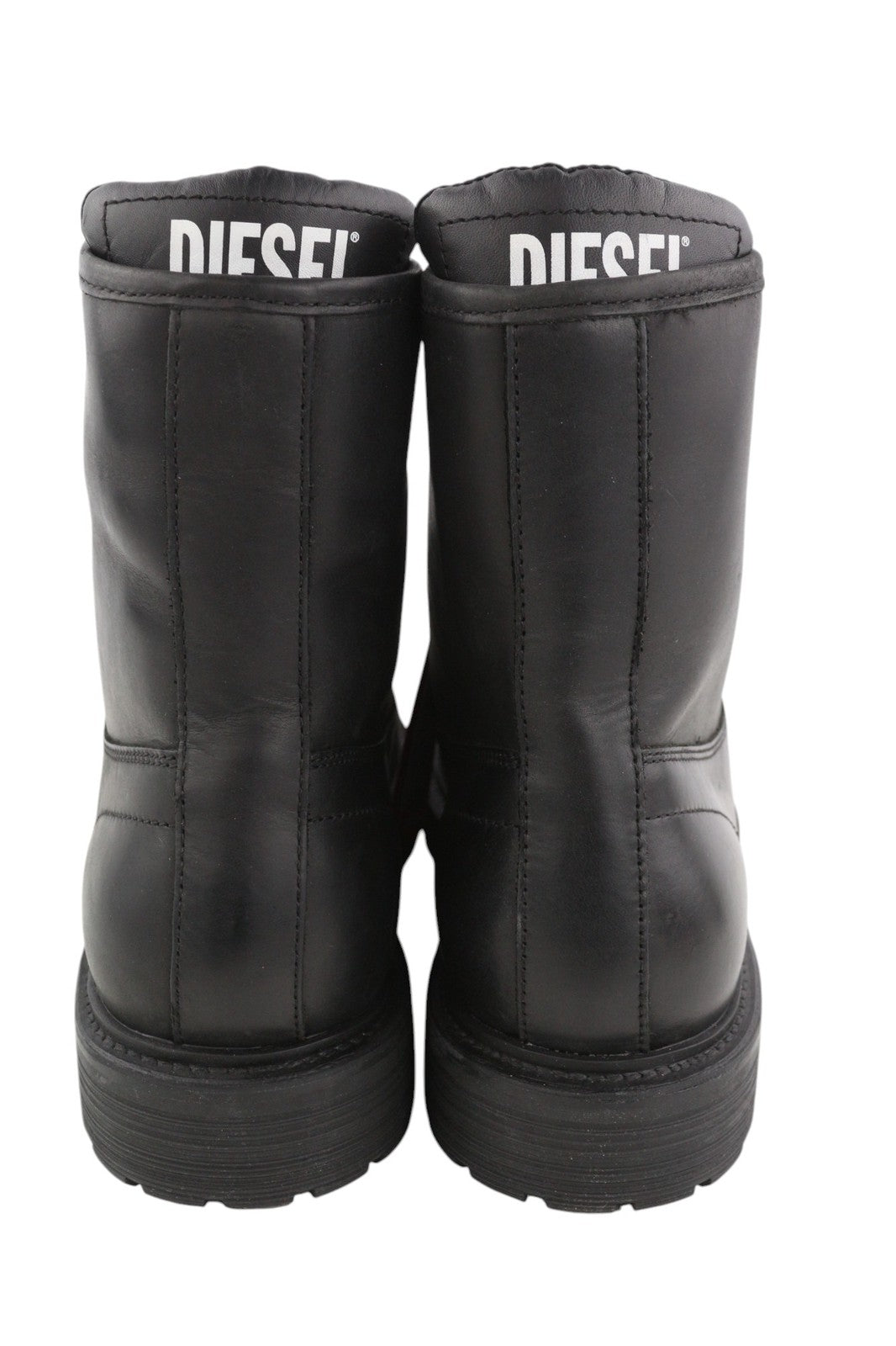 DIESEL D-Alabhama CB Mens Boots EU44 Dark Leather Mid Top RRP€295 Almond Toe