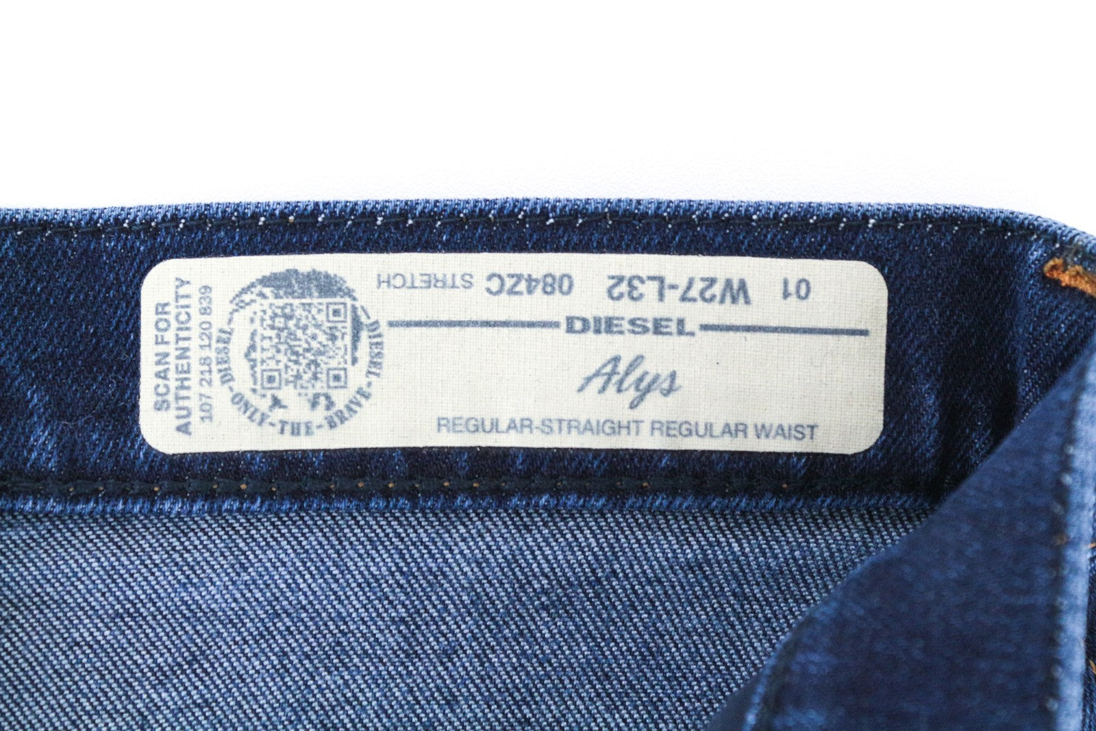 DIESEL Alys 084ZC Women's W27 L32 Blue Jeans Straight Fit Cotton Stretch