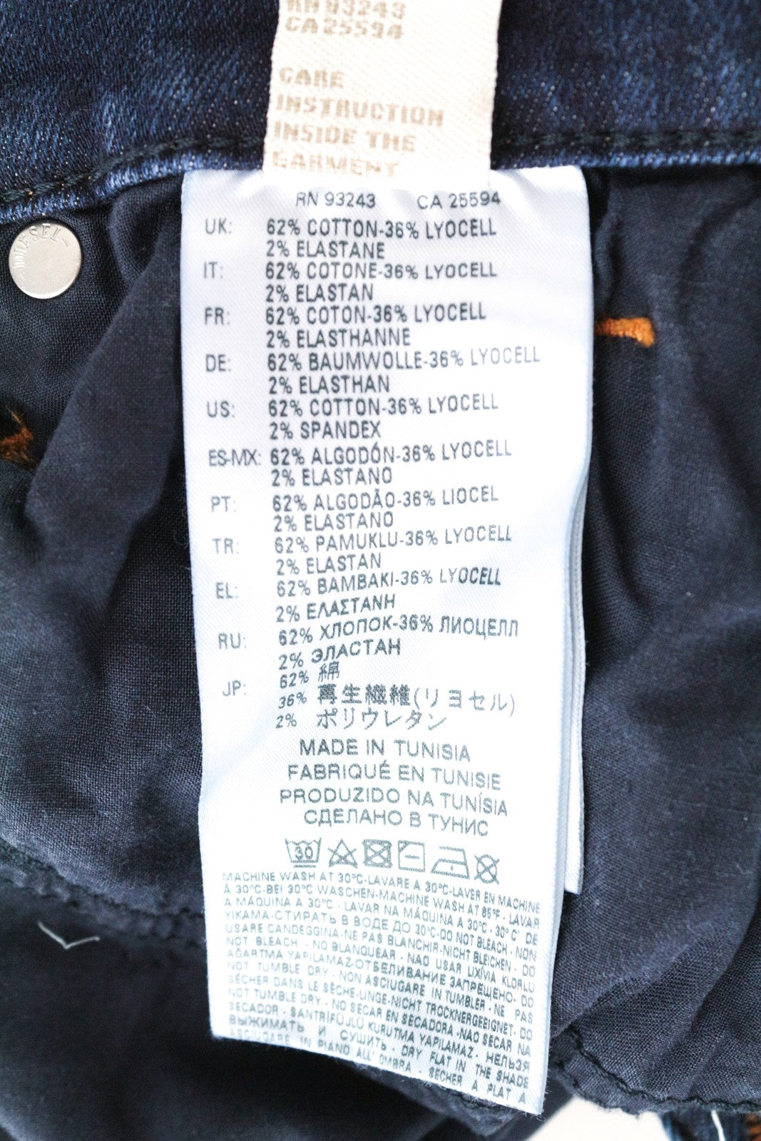 DIESEL Alys 084ZC Women's W27 L32 Blue Jeans Straight Fit Cotton Stretch