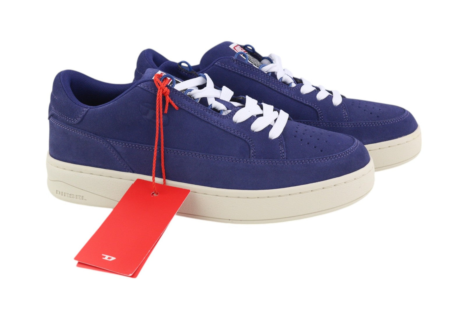 DIESEL S-Sinna Low Men Sneakers EU41 Blue Cow Leather Low Top RRP€160 Trainers