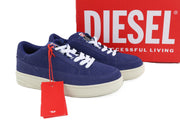 DIESEL S-Sinna Low Mens Sneakers EU44 Blue Cow Leather Low Top RRP€160 Trainers